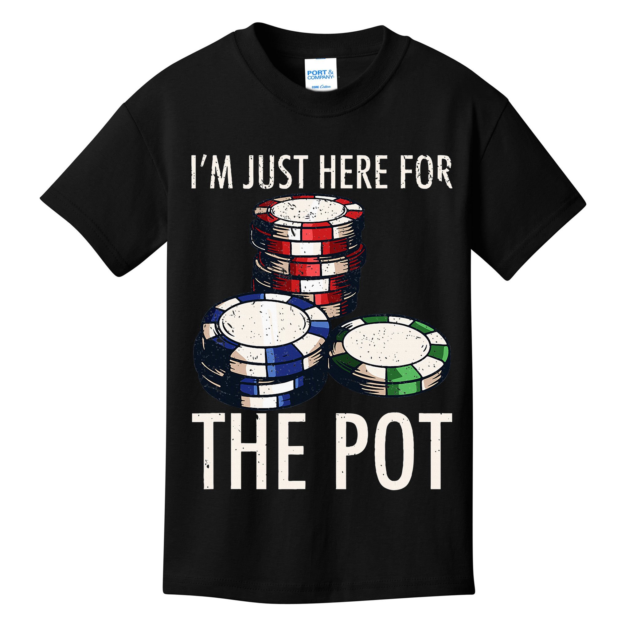 Poker Texas Holdem Gambling Pot Cards Player Kids T-Shirt
