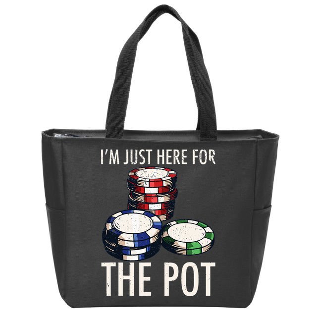 Poker Texas Holdem Gambling Pot Cards Player Zip Tote Bag