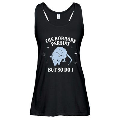 Possum The Horrors Persist But So Do I Ladies Essential Flowy Tank