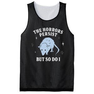 Possum The Horrors Persist But So Do I Mesh Reversible Basketball Jersey Tank