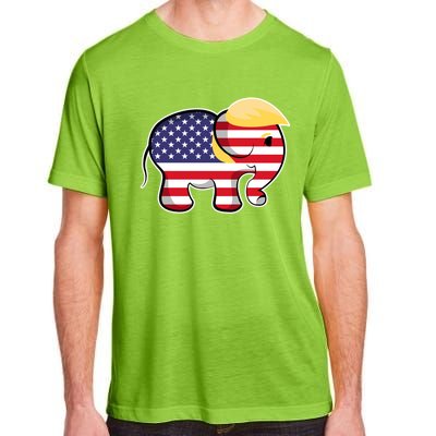 Pro Trump Hair Elephant Red White Blue Flag Republican Gift Adult ChromaSoft Performance T-Shirt