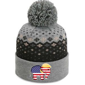 Pro Trump Hair Elephant Red White Blue Flag Republican Gift The Baniff Cuffed Pom Beanie