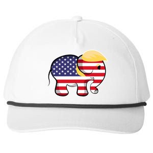 Pro Trump Hair Elephant Red White Blue Flag Republican Gift Snapback Five-Panel Rope Hat