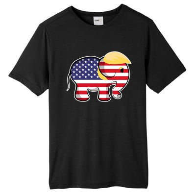 Pro Trump Hair Elephant Red White Blue Flag Republican Gift Tall Fusion ChromaSoft Performance T-Shirt