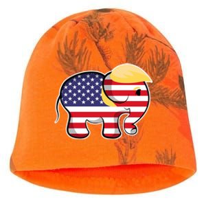 Pro Trump Hair Elephant Red White Blue Flag Republican Gift Kati - Camo Knit Beanie