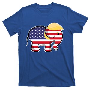 Pro Trump Hair Elephant Red White Blue Flag Republican Gift T-Shirt