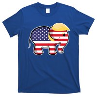 Pro Trump Hair Elephant Red White Blue Flag Republican Gift T-Shirt