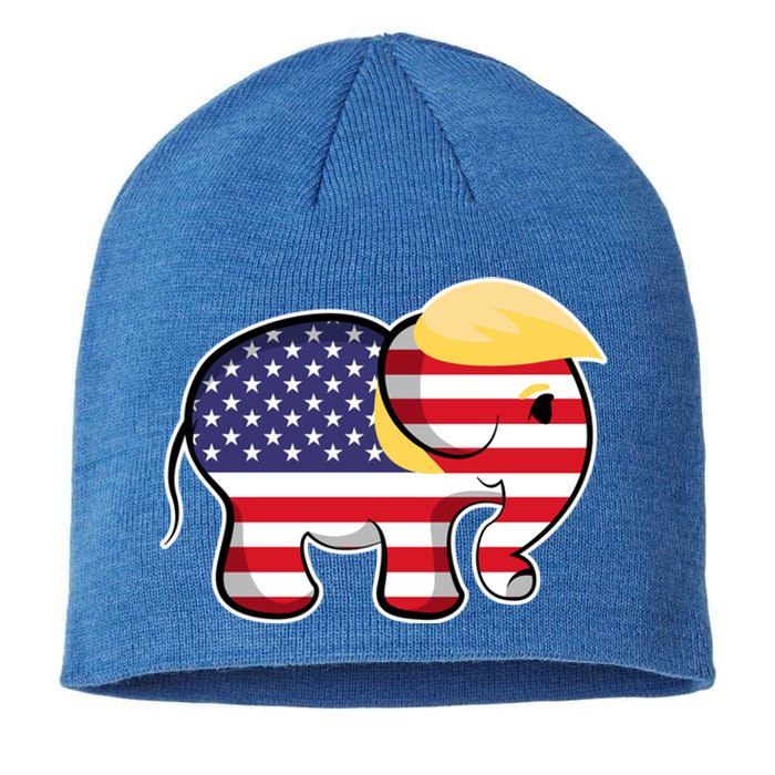 Pro Trump Hair Elephant Red White Blue Flag Republican Gift Sustainable Beanie