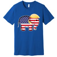 Pro Trump Hair Elephant Red White Blue Flag Republican Gift Premium T-Shirt