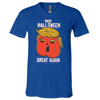 President Trump Halloween Pumpkin Make Halloween Great Again Great Gift V-Neck T-Shirt