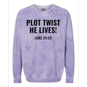 Plot Twist He Lives Colorblast Crewneck Sweatshirt