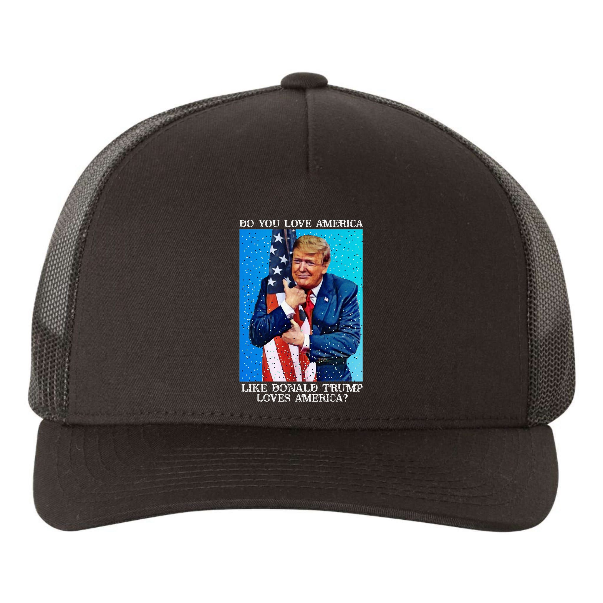 Patriotic Trump Hugging Flag Pro Trump Republican Gifts Yupoong Adult 5-Panel Trucker Hat