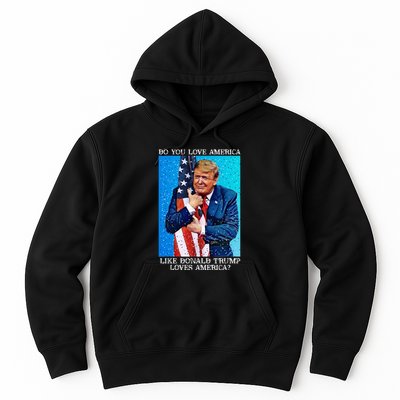 Patriotic Trump Hugging Flag Pro Trump Republican Gifts Hoodie