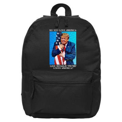 Patriotic Trump Hugging Flag Pro Trump Republican Gifts 16 in Basic Backpack