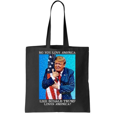 Patriotic Trump Hugging Flag Pro Trump Republican Gifts Tote Bag