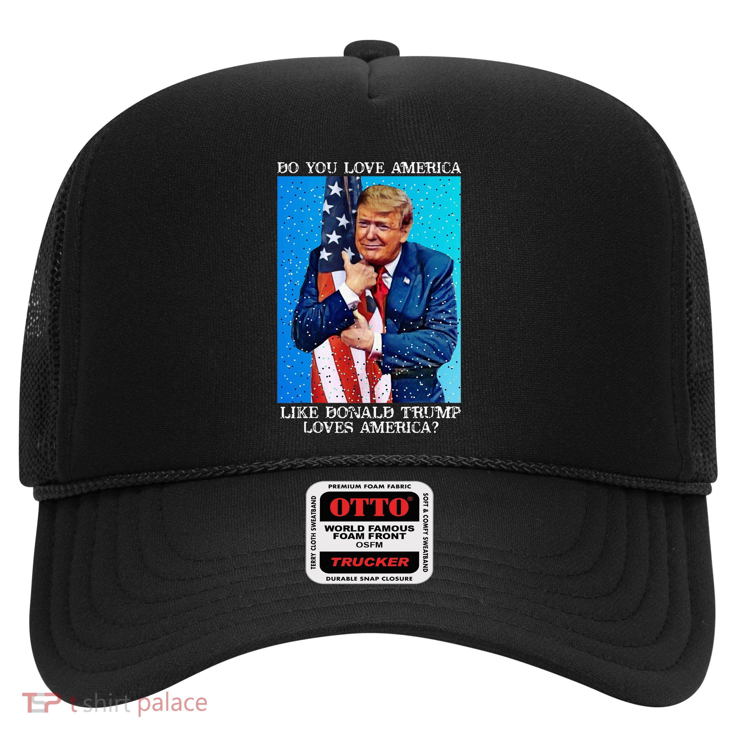 Patriotic Trump Hugging Flag Pro Trump Republican Gifts Trucker Hat