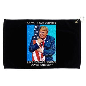 Patriotic Trump Hugging Flag Pro Trump Republican Gifts Grommeted Golf Towel