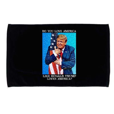 Patriotic Trump Hugging Flag Pro Trump Republican Gifts Microfiber Hand Towel