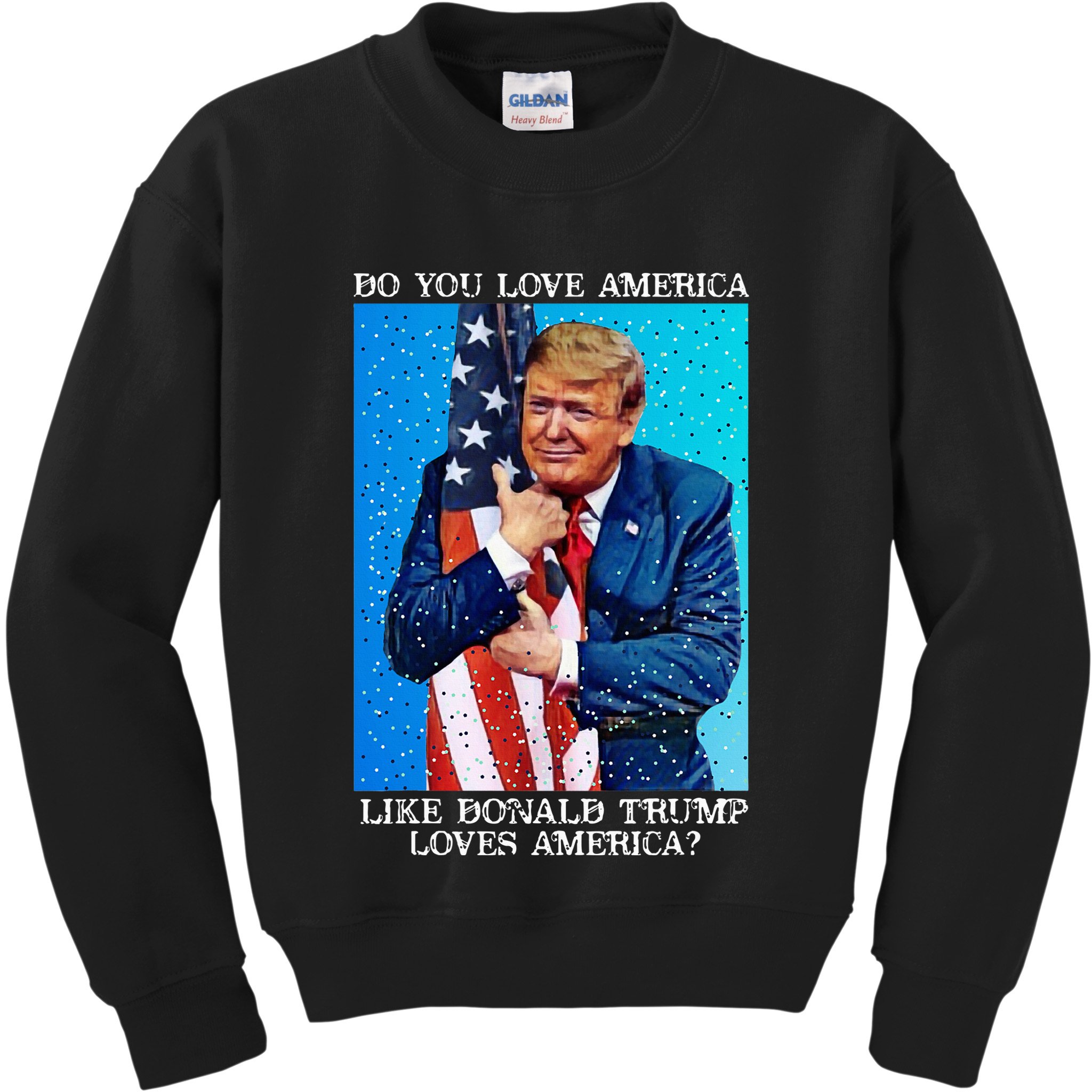 Patriotic Trump Hugging Flag Pro Trump Republican Gifts Kids Sweatshirt