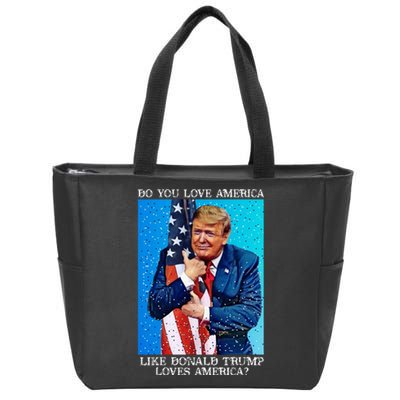 Patriotic Trump Hugging Flag Pro Trump Republican Gifts Zip Tote Bag