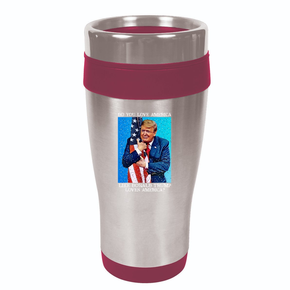 Patriotic Trump Hugging Flag Pro Trump Republican Gifts 16oz Travel Tumbler