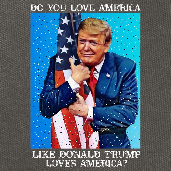 Patriotic Trump Hugging Flag Pro Trump Republican Gifts Cotton Canvas Backpack