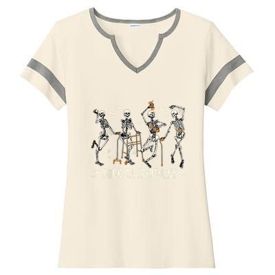 Physical Therapy Halloween Trick Or Treatment Pt Pta Ladies Halftime Notch Neck Tee