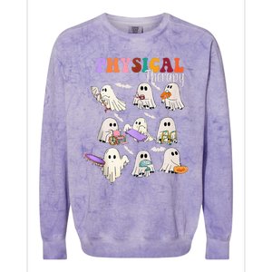 Physical Therapist Halloween Cute Ghost Physical Therapy PT Colorblast Crewneck Sweatshirt