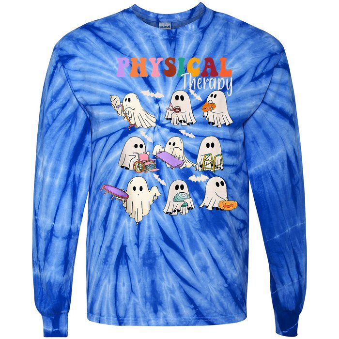 Physical Therapist Halloween Cute Ghost Physical Therapy PT Tie-Dye Long Sleeve Shirt