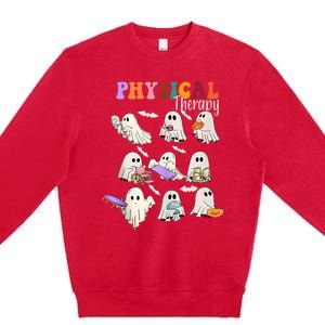 Physical Therapist Halloween Cute Ghost Physical Therapy PT Premium Crewneck Sweatshirt