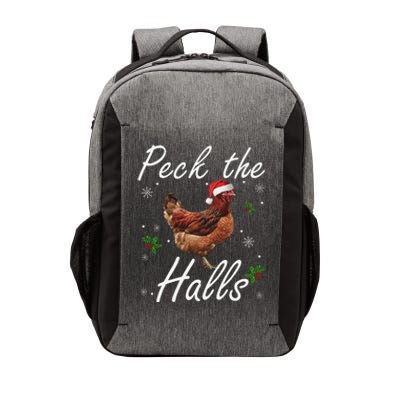 Peck The Halls Christmas Chicken Santa Hat Lights Snowflakes Vector Backpack