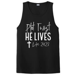 Plot Twist He Lives Cross Funny Christian Easter Day Gift PosiCharge Competitor Tank