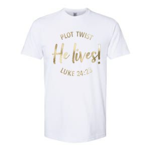 Plot Twist He Lives Jesus Easter Sunday Saying Christian Softstyle CVC T-Shirt