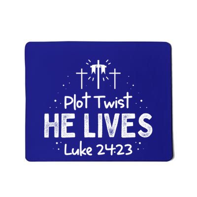 Plot Twist He Lives Cross Funny Christian Easter Day Quote Cool Gift Mousepad