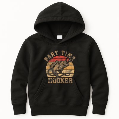 Part Time Hooker Funny Fishermen Sarcastic Joke For Dad Kids Hoodie