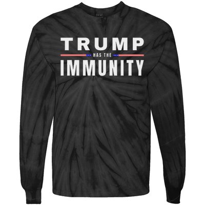 President Trump Has Immunity 2024 Support Tie-Dye Long Sleeve Shirt