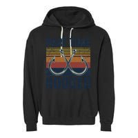 Part Time Hooker Funny Fishing Lover Fisherman Retro Style Garment-Dyed Fleece Hoodie