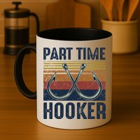 Part Time Hooker Funny Fishing Lover Fisherman Retro Style Mug