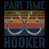 Part Time Hooker Funny Fishing Lover Fisherman Retro Style Drawstring Bag