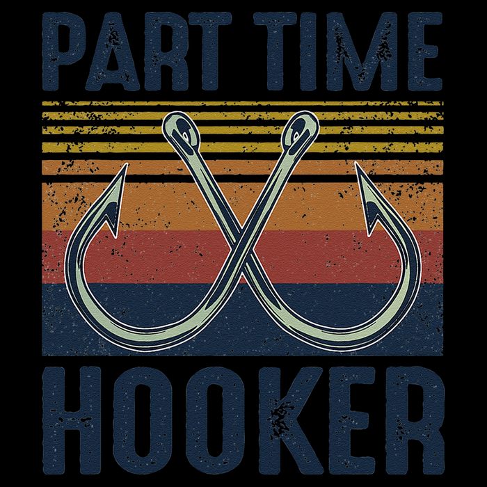 Part Time Hooker Funny Fishing Lover Fisherman Retro Style Drawstring Bag