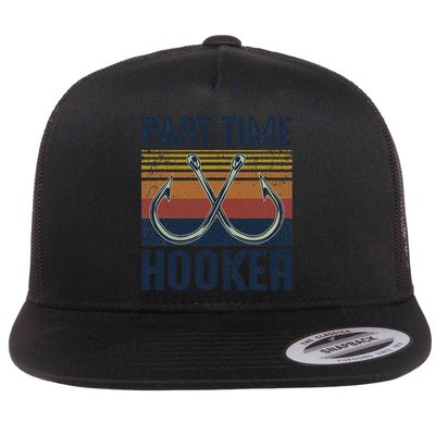 Part Time Hooker Funny Fishing Lover Fisherman Retro Style Flatbill Hat