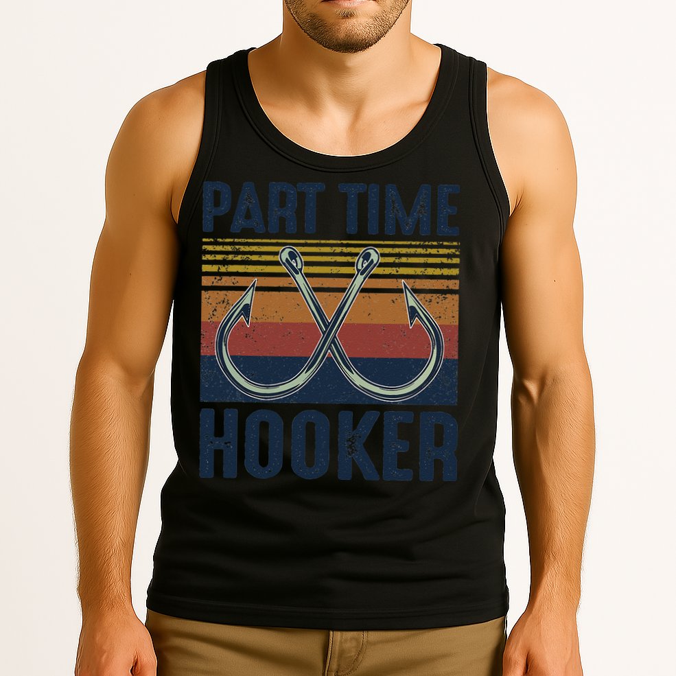 Part Time Hooker Funny Fishing Lover Fisherman Retro Style Tank Top