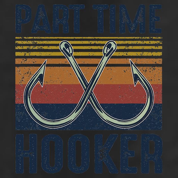 Part Time Hooker Funny Fishing Lover Fisherman Retro Style Golf Towel