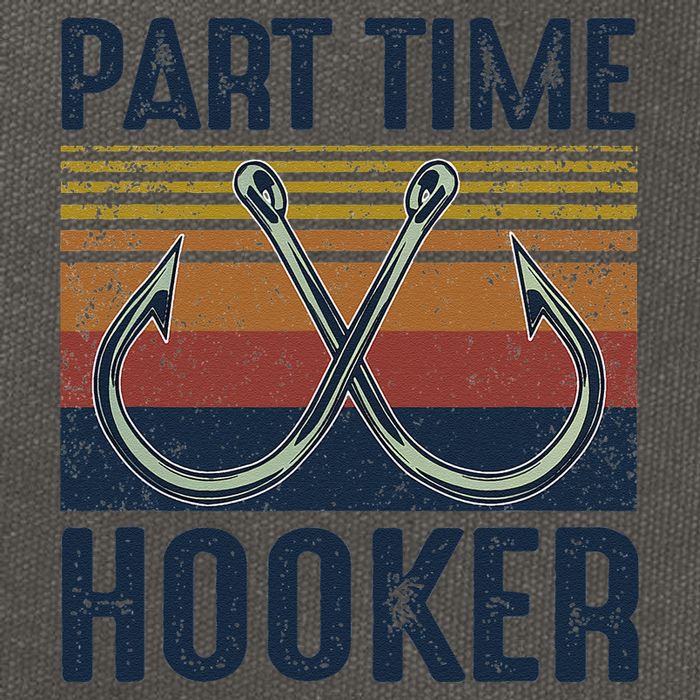 Part Time Hooker Funny Fishing Lover Fisherman Retro Style Cotton Canvas Backpack