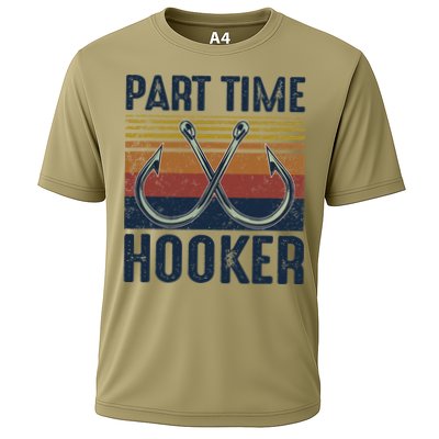 Part Time Hooker Funny Fishing Lover Fisherman Retro Style Performance Shirt
