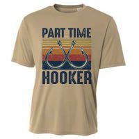 Part Time Hooker Funny Fishing Lover Fisherman Retro Style Cooling Performance Crew T-Shirt