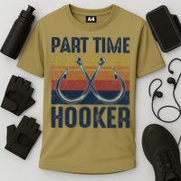 Part Time Hooker Funny Fishing Lover Fisherman Retro Style Performance Shirt