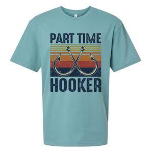 Part Time Hooker Funny Fishing Lover Fisherman Retro Style Sueded Cloud Jersey T-Shirt