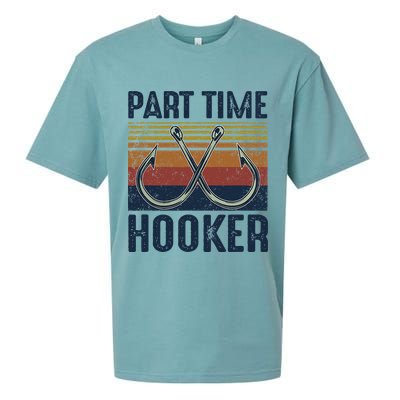 Part Time Hooker Funny Fishing Lover Fisherman Retro Style Sueded Cloud Jersey T-Shirt