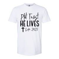 Plot Twist He Lives Luke 24 23 Bible Verse Softstyle CVC T-Shirt